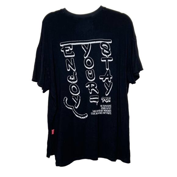 JAEFIELDS PORTLAND BY WOOKIE FIELDS Enjoy Your Stay Graphic T-Shirt Black Size M - Picture 2 of 7